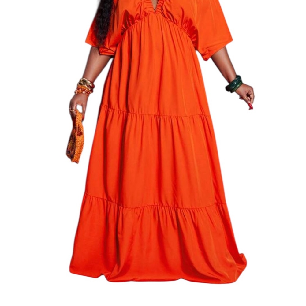 SHEIN Vibrant Orange Maxi Dress - Picture 13 of 16